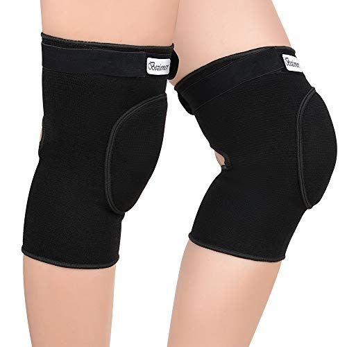 1 Par Rodilleras Deportivas de Esponja Apoyo de la Rodilla Unisex para Crossfit Voleibol Bicicleta Baloncesto Negro L