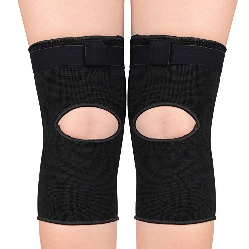 1 Par Rodilleras Deportivas de Esponja Apoyo de la Rodilla Unisex para Crossfit Voleibol Bicicleta Baloncesto Negro L