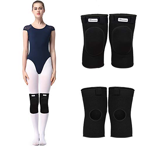 1 Par Rodilleras Deportivas de Esponja Apoyo de la Rodilla Unisex para Crossfit Voleibol Bicicleta Baloncesto Negro S