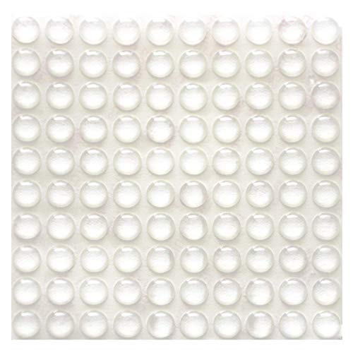 100 topes adhesivos de goma transparente, almohadillas parachoques, amortiguadores de ruido, para puertas, armarios, 9 mm de diámetro x 3 mm, transparente