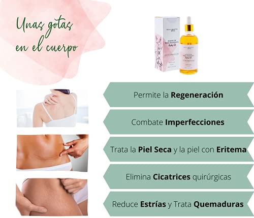 100ml Aceite de Rosa Mosqueta 100% Puro Prensado en frio- Aceite cicatrizante, despigmentante, antiestrías, antiarrugas y regenerador. Perfecto para el tratamiento de acne, manchas y estrías