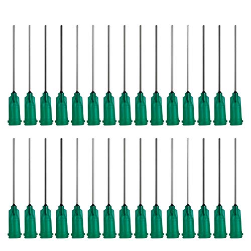 100pack Agujas de punta roma de 18G 1.2-38mm para experi Agujas de punta roma, aguja roma, agujas dispensadoras de plástico industrial, punta roma