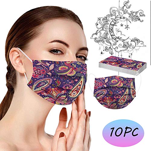 10/20/30/50/100pc Protector Adulto Flor Linda Azulado impresión Digital 3Ply oído Bucle Medio Bufanda para Mujeres Hombres