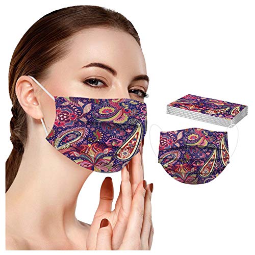 10/20/30/50/100pc Protector Adulto Flor Linda Azulado impresión Digital 3Ply oído Bucle Medio Bufanda para Mujeres Hombres