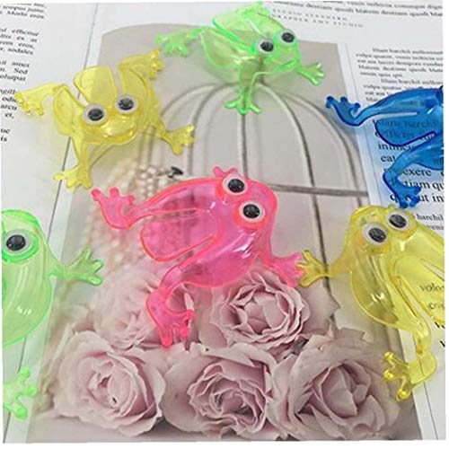 10pcs Rana Saltarina del Juguete, Dedo Presionando Despide De La Rana Juguetes De Escritorio Juego De Kids Party Favors del Niño (Color Azar)