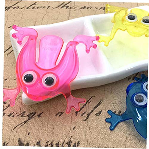 10pcs Rana Saltarina del Juguete, Dedo Presionando Despide De La Rana Juguetes De Escritorio Juego De Kids Party Favors del Niño (Color Azar)