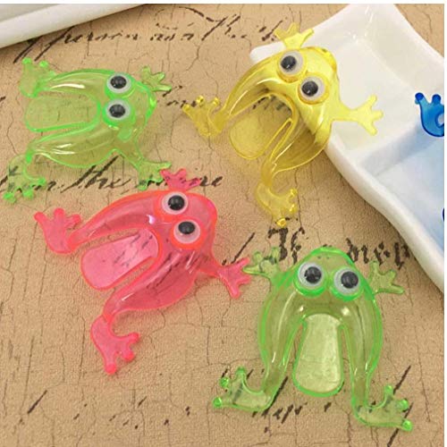 10pcs Rana Saltarina del Juguete, Dedo Presionando Despide De La Rana Juguetes De Escritorio Juego De Kids Party Favors del Niño (Color Azar)