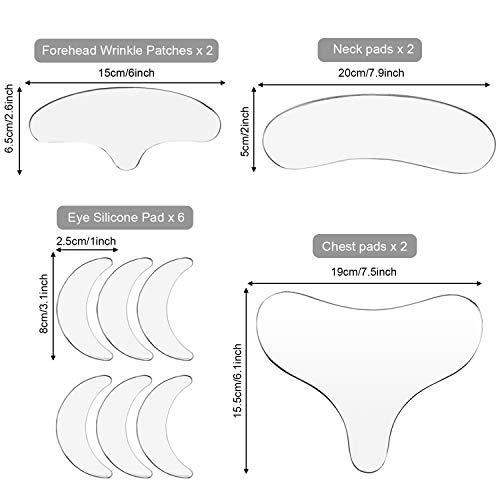 12 Piezas de Almohadillas de Silicona Reutilizables Parche de Silicona de Cuello Conjunto de Almohadillas de Frente Almohadilla de Escote Almohadilla de Ojos para Mujeres Niñas