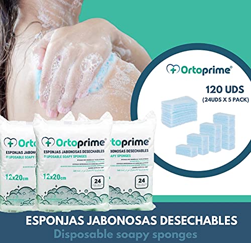 120 ESPONJAS Jabonosas Desechables bebes, niños y adultos - 120 Unidades - Esponja Bebe Piel Sensible - Esponjas Baño con Jabón ph neutro - Pack 5 paquetes de 24 esponjas Annote