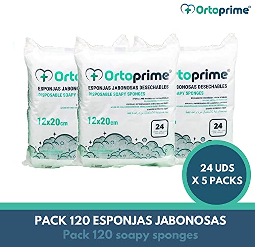 120 ESPONJAS Jabonosas Desechables bebes, niños y adultos - 120 Unidades - Esponja Bebe Piel Sensible - Esponjas Baño con Jabón ph neutro - Pack 5 paquetes de 24 esponjas Annote