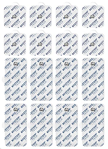 16 Electrodos autoadhesivos Reutilizables supersoft para unidades de TENS/EMS Tipo Compex, Conexión Snap (Botón) Tecnología Premium de 3 Capas. Alto Rendimiento y Larga duración.