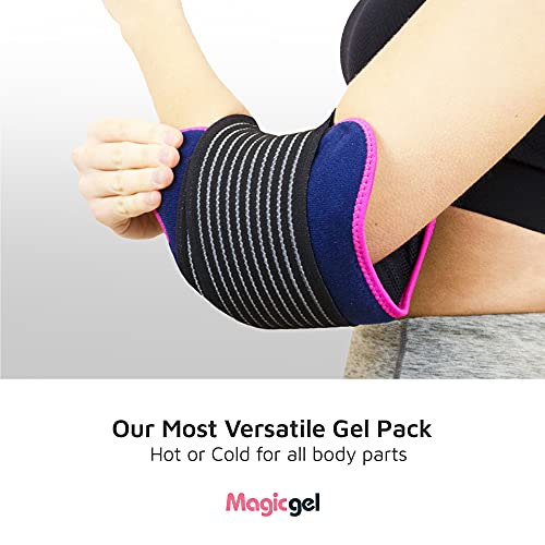 2 x Bolsas de gel frío y calor para lesiones reutilizables - Para aplicar con banda de compresión - Se adapta a cualquier articulación o parte del cuerpo para alivio del dolor, de Magic Gel