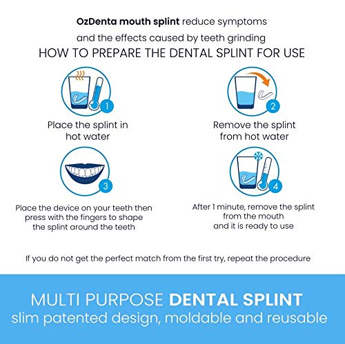 2 x Férula Dental Placa de Descarga Nocturna Protector Bucal para dormir, contro Bruxismo Rechinar los dientes y los Trastornos del ATM (Clear)