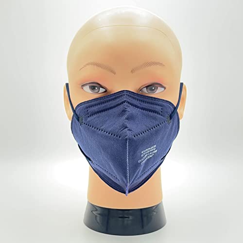 20 Mascarillas FFP2/KN95 Colores Noche Azul Homologadas Certificación CE de 5 Capas, Máscara Protectora, Mascarilla de Protección Personal con Filtros de Calidad BFE≥95, 20 Piezas - Made in Italy