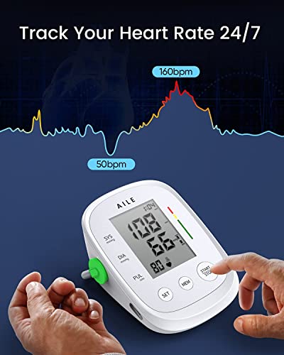 [2021] AILE Tensiómetro de Brazo,Tensiómetro,medidor de tensión arterial de brazo,Monitor de presión del brazalete tensiómetro 8.7 "-16.5" (mide la presión del brazo),2 * 99 lecturas