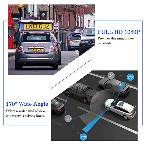 【2021 Nueva Versión】 CHORTAU Camara de Coche Retrovisor Pantalla Táctil de 7 Pulgadas Full HD 1080P, Cámara Frontal Gran Angular y Cámara Trasera Impermeable, con Sistema de Monitoreo