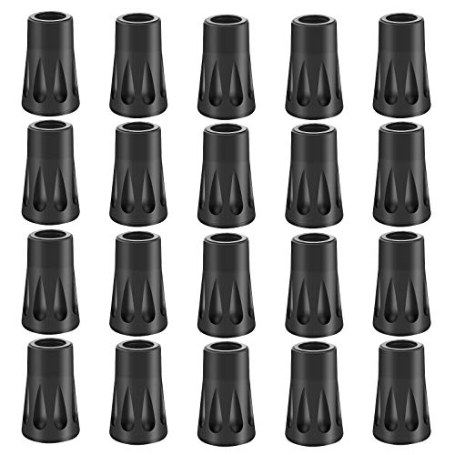 20pcs CHIFOOM Senderismo Protectores de Punta, Puntas de Goma para Bastones, Recambio Antideslizante para Caminar, Trekking, Redonda Forma Punta Universal Tapa Cubierta Protectores Accesorios