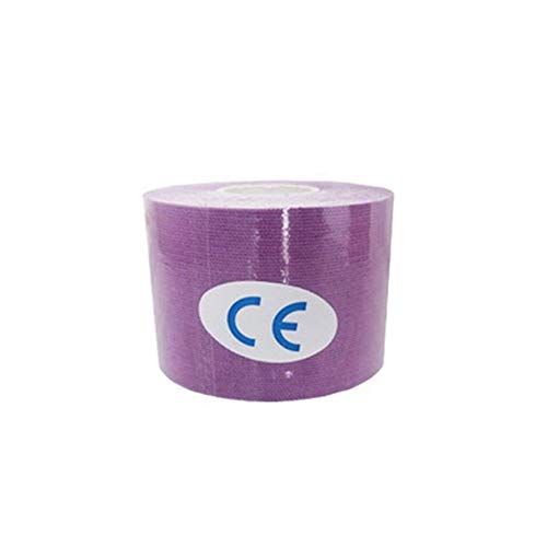 2.5cm * 5m elástico Lesiones musculares Sport Tapes Vendaje de Apoyo de la Cinta Kinesiología Rodilleras Apoyo Protector (Color : Purple)