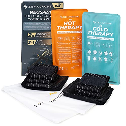 2x Parches de Calor con Gel Reutilizables - Efecto Calor-Frio - Compresas Calor Frío - Adaptada Microondas & Congelador - Multiusos para Todas las Partes del Cuerpo - Alivia Dolor y Lesiones