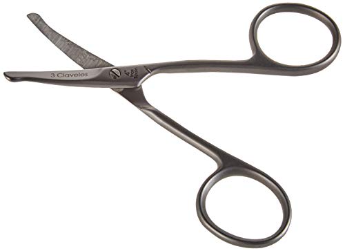 3 Claveles Tijeras Bebé, Curvas, Acero Inoxidable, Tijera Para Las Uñas De Los Bebés, Con Punta Redonda, Esterilizables, color Gris, 10 cm, 35 g