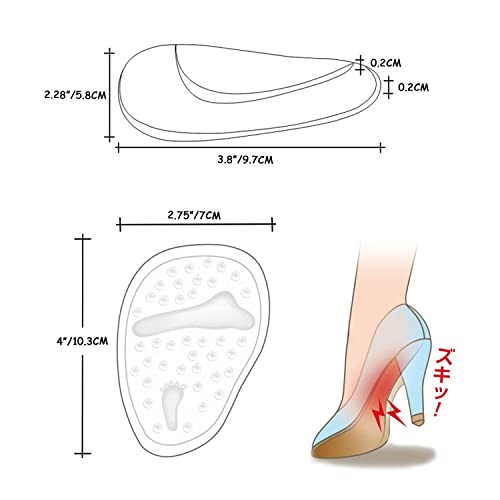 3 pares de plantillas de gel Almohadillas metatarsales Plantillas para zapatos Almohadillas para aliviar el dolor de pies Plantillas de soporte para el arco Plantillas para el arco ortopédico