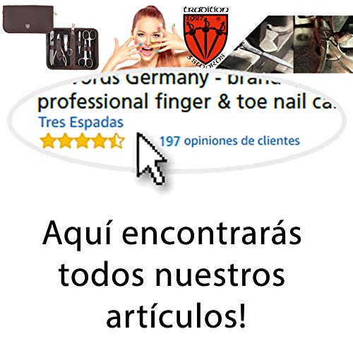 3 Swords Germany - Tijeras manicura uñas recto, acero inoxidable - Made in Solingen/Germany (7643)