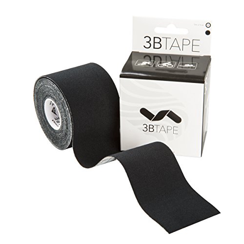 3B Scientific Cinta de kinesiología (5m x 5cm) Cinta de Soporte Elástico para Músculos y Articulaciones para Ejercicio, Deporte, Recuperación de Lesiones y Dolor Muscular - Negro