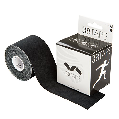 3B Scientific Cinta de kinesiología (5m x 5cm) Cinta de Soporte Elástico para Músculos y Articulaciones para Ejercicio, Deporte, Recuperación de Lesiones y Dolor Muscular - Negro