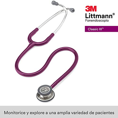 3M Littmann Classic III Fonendoscopio para monitorización, tubo color Ciruela, 69 cm, 5831