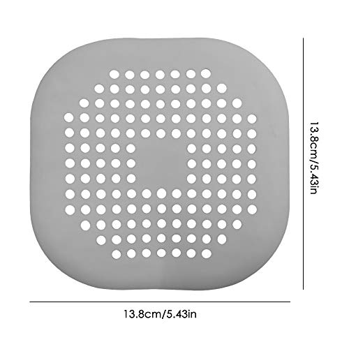 4 piezas Silicona Protector de drenaje con lechón Senhai Colador fregadero Ducha pelo colector Bañera Cubierta de drenaje para cocina Baño- Gris blanco