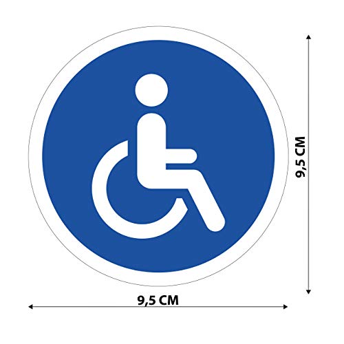 5 pegatinas para personas con discapacidades (9,5 x 9,5 cm)