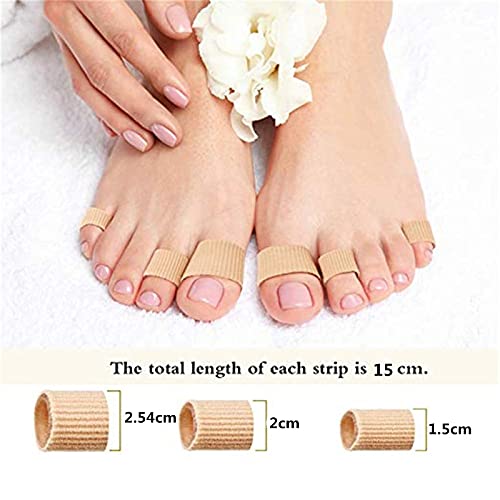 5 protectores para dedos de los pies, protectores tubulares de silicona, vendaje de gel para los dedos (S de ancho 1,5 cm)