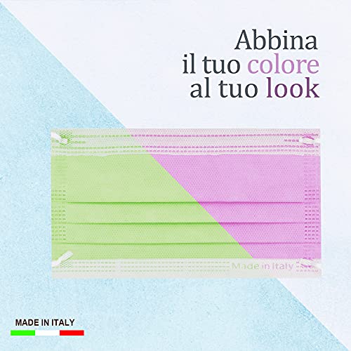 50 Mascarilla Quirurgicas Adultos, Mascarillas de Color MADE IN ITALY, Mascarillas Homologadas 3 Capas De Tipo IIR Con Certificado CE BFE≥98%, Mascarillas Higienicas Alta Eficiencia Filtración (13)