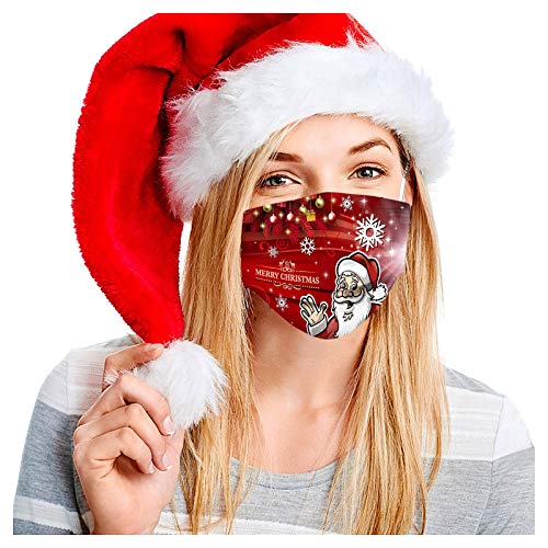 50 Piezas Navidad Adultos Mascarillas para Decoraciones de Fiesta, protección Transpirable, ventilación de Alta filtración