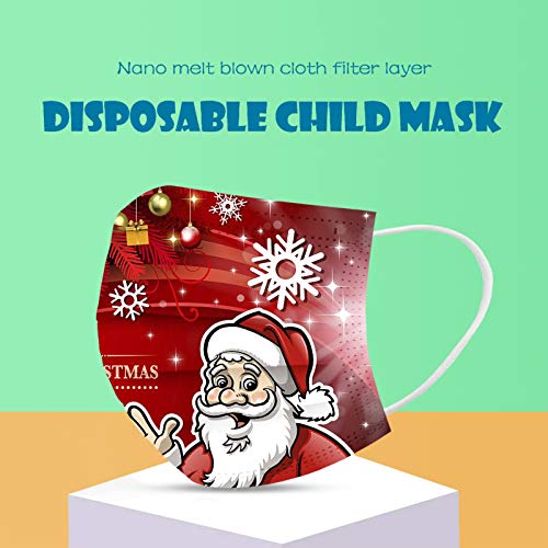 50 Piezas Navidad Adultos Mascarillas para Decoraciones de Fiesta, protección Transpirable, ventilación de Alta filtración