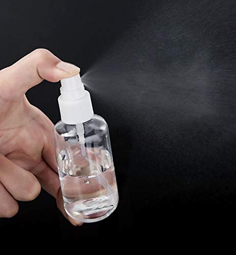 50ML Bote Spray Pulverizador Pequeño Vacio, Botellas Aerosol Vacío Plástico, Transparente Atomizador Rellenables de Viaje Conjunto de Botellass Spray Bottle