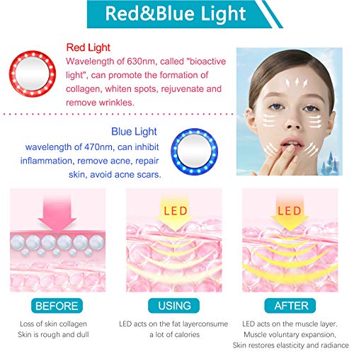 6 En 1 MáQuina De CavitacióN UltrasóNica, MáQuina Masajeador Corporal Ems Rf Led Azul Rojo Dispositivo, Para Cara Y Cuerpo, Usado Para Masajear Cuerpo Y Piel Apretada