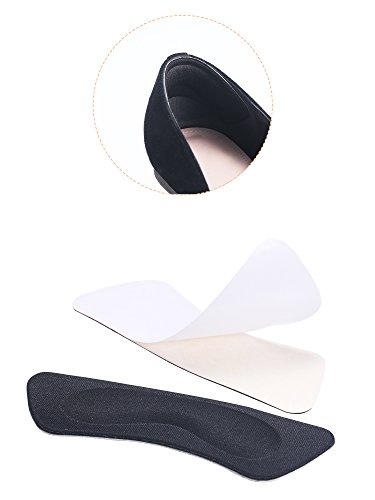 6 Pares Almohadilla de Talón Agarre de Zapatos de Tacón Plantillas Autoadhesivas de Zapato Protector de Cuidado de Pies (Negro)