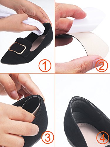 6 Pares Almohadilla de Talón Agarre de Zapatos de Tacón Plantillas Autoadhesivas de Zapato Protector de Cuidado de Pies (Negro)