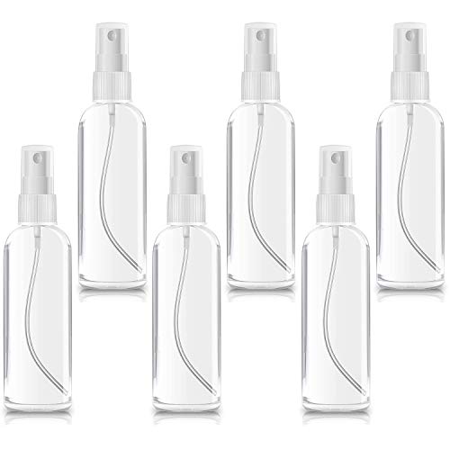 6 PCS *50ml Botes Viaje Transparente Plástico Botella Vacía de Spray, Bote Spray Pulverizador para Vacaciones, Viajes de Negocios, Maquillaje, Limpieza, 6 Piezas (50ML)