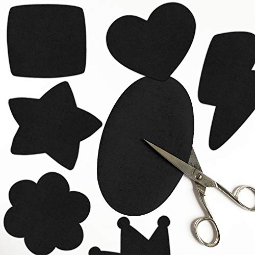 6 rodilleras niños color Negro termoadhesivas de plancha. Coderas para proteger tu ropa y reparación de pantalones, chaquetas, jerseys, camisas. 10,5 x 8 cm. Ref. 1 Negro