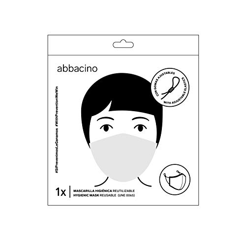 Abbacino Mascarilla unisex de adulto lavable en negro homologada UNE 0065