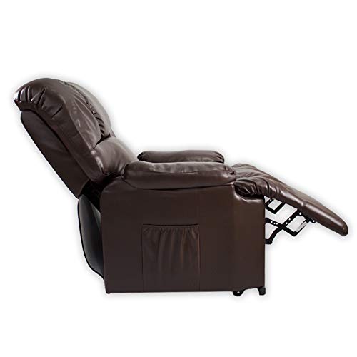 ABDC NEW Delta Shop - Sillon Masaje Relax LEVANTAPERSONAS 8 Motores + Calor Lumbar - Color MARRÓN Chocolate