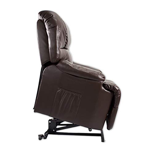 ABDC NEW Delta Shop - Sillon Masaje Relax LEVANTAPERSONAS 8 Motores + Calor Lumbar - Color MARRÓN Chocolate