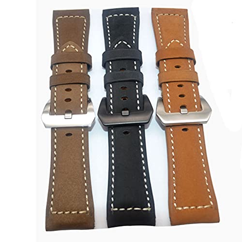 Accesorios Reloj De Pulsera Y Del Reloj Del Cuero De La Correa De Cuero Retro Del Caballo Loco De Cuero De Vaca De La Correa De La Hebilla De Correa De Reloj Del Tirón De La Manera Hombres Im(Size:24)