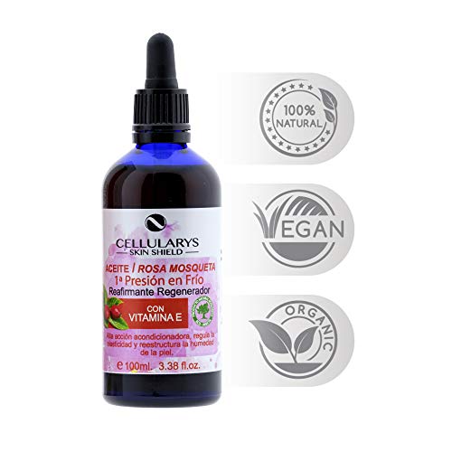 Aceite rosa mosqueta Puro 100% ecológico 100ml, prensado en frío. Para eliminar estrías y cicatrices efecto anti envejecimiento. Aceite corporal antiestrias del embarazo.