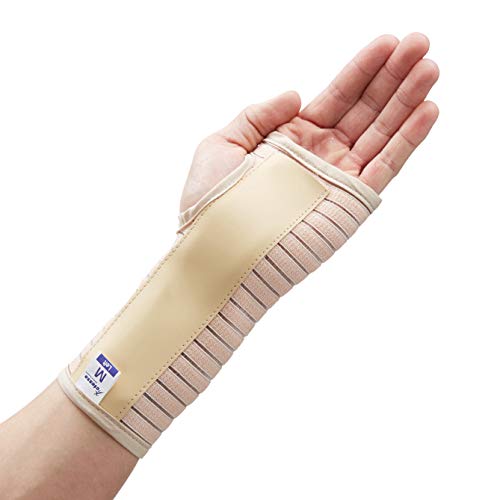 Actesso Muñequera Transpirable - Ideal para Túnel Carpiano, Esguinces, Lesiones por Esfuerzo Repetitivo y Tendinitis - Izquierda o Derecha (L, Beige Derecha)