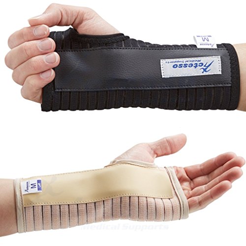 Actesso Muñequera Transpirable - Ideal para Túnel Carpiano, Esguinces, Lesiones por Esfuerzo Repetitivo y Tendinitis - Izquierda o Derecha (M, Negro Izquierda)