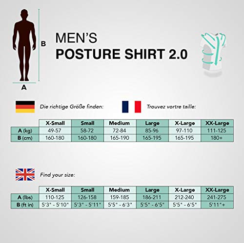 ActivePosture - Camiseta con Corrector de Postura para Espalda, Con Cremallera, Corrector de Hombros para Hombre, Cuenta con Tecnología Neuroband que Ayuda a Reducir Tensión, Dolor y Mejora la Postura