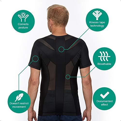 ActivePosture - Camiseta con Corrector de Postura para Espalda, Con Cremallera, Corrector de Hombros para Hombre, Cuenta con Tecnología Neuroband que Ayuda a Reducir Tensión, Dolor y Mejora la Postura